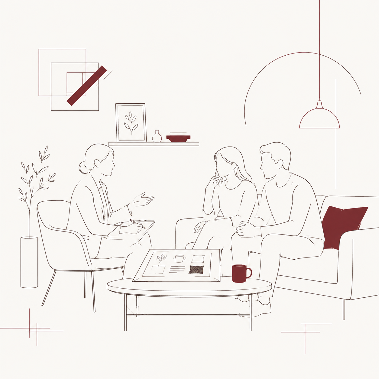 Designer learning about the clients' daily life at home