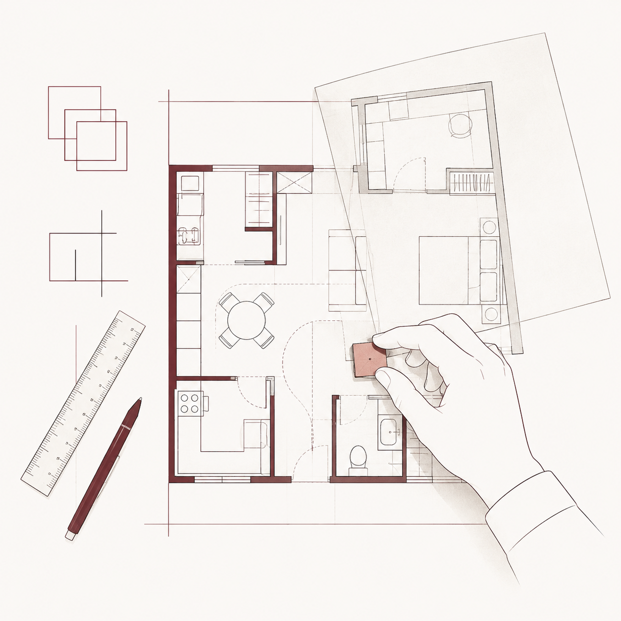 Plan drawings and circulation planning